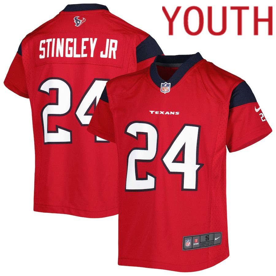 Youth Houston Texans 24 Derek Stingley Jr. Nike Red Game NFL Jersey